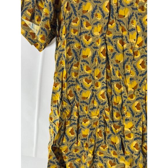 ID MENSWEAR Men's Yellow Printed Good Vibes Button-Up Short Sleeve Shirt SZ M - Picture 3 of 8